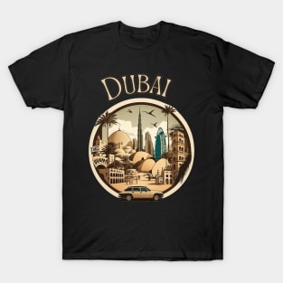 Dubai cityscape travel art - United Arab Emirates T-Shirt